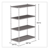 SAFCO PRODUCTS 5294GR Industrial Wire Shelving, Four-Shelf, 48w x 24d x 72h, Metallic Gray
