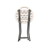 ICEBERG ENTERPRISES 64563 Rough n Ready Folding Stool, Backless, Supports Up to 300 lb, 18" Seat Height, White Seat, Charcoal Base, 4/Carton