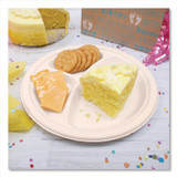 DART 9FBRP3 Compostable Molded Fiber Dinnerware, ProPlanet Seal, 3-Compartment Plate, 9" dia, Natural, 500/Carton