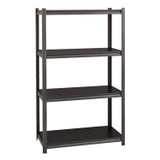 ALERA SU601836L Steel Shelving Unit with Laminate Shelves, Four-Shelf, 36w x 18d x 60h, Steel, Black/Gun Metal Gray