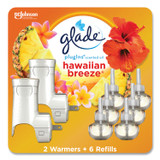 SC JOHNSON Glade® 319962 Plugin Scented Oil, Hawaiian Breeze, 0.67 oz, 2 Warmers and 6 Refills/Pack