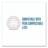 PERK 24394128 Eco-ID Compostable PLA Corn Plastic Cold Cups, 16 oz, Clear/Green, 50/Pack, 6 Packs/Carton