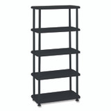 ICEBERG ENTERPRISES 20851 Rough n Ready Open Storage System, Five-Shelf, Blow-Molded HDPE, 36w x 18d x 74h, Black