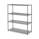 ALERA SW206024BA All-Purpose Wire Shelving Starter Kit, Four-Shelf, 60w x 24d x 72h, Black Anthracite Plus