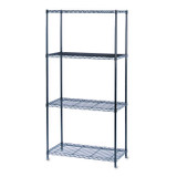 SAFCO PRODUCTS 5276BL Commercial Wire Shelving, Four-Shelf, 36w x 18d x 72h, Black