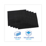 BOARDWALK L3858H Linear Low Density Industrial Can Liners, 60 gal, 0.7 mil, 38" x 58", Black, Flat Pack, 100/Carton