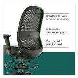 WORKPLACE2.0 WP62575 Health Bedford Drafting Stool, Supports Up to 275 lb, 26.5x 33.6 Seat Height, Black Seat, Black Back, Black Base