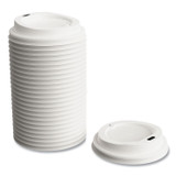 PERK 24375268 Plastic Hot Cup Lids, Fits 8 oz Hot Cups, White, 50/Pack