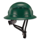 TENACIOUS HOLDINGS, INC. ergodyne® 60565 Skullerz 8964 Full Brim Class C Safety Helmet, 6-Point Ratchet Suspension, Green