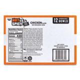 NISSIN FOODS 22002656 Hot and Spicy Chicken Soup Bowl, Chicken, 3.32 oz Bowl, 12/Carton