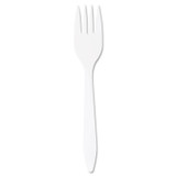 DART F6BW Style Setter Mediumweight Plastic Forks, White, 1,000/Carton