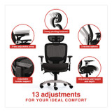 ALERA MV41B19 Minerva Big and Tall Chair, Supports Up to 400 lb, 17.48" to 21.73" Seat Height, Black Seat, Black Back, Black Base