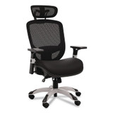 ALERA MV41B19 Minerva Big and Tall Chair, Supports Up to 400 lb, 17.48" to 21.73" Seat Height, Black Seat, Black Back, Black Base