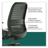 WORKPLACE2.0 WP62574 Health Bedford Polyurethane Nylon Task Chair, Supports Up to 275 lbs, 18" to 21.6" Seat Height, Black Seat/Back/Base