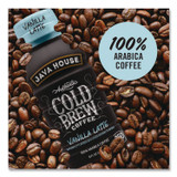 JAVA HOUSE HFP01785 Cold Brew Coffee, Vanilla Latte, 8 oz Bottle, 24/Carton