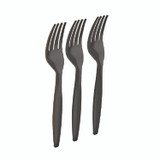 PERK 24390990 Heavyweight Plastic Cutlery, Fork, Black, 100/Pack