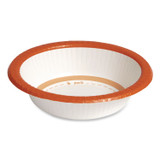 PERK 24375275 Heavy-Weight Paper Bowls, 12 oz, White/Orange, 125/Pack