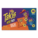 GRUPO BIMBO Takis® BAR04896 Hero Pack Tortilla Chips, Blue Heat/Fuego/Intense Nacho, 1 oz Bag, 46/Carton
