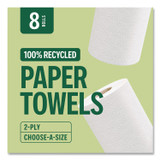 PERK PK63227 Eco Recycled Paper Towels, 2-Ply, 11 x 5.9, White, 156 Sheets/Roll, 8 Rolls/Pack