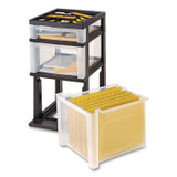 IRIS USA, INC 270014115026 Three-Drawer Stand with Plastic Organizer Top, Plastic, 12.08 x 14.87 x 24, Clear/Black