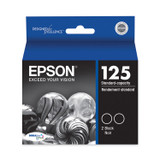 EPSON AMERICA, INC. T125120D2 T125120D2 (T125) DURABrite Ultra Ink, 175 Page-Yield, Black, 2/Pack