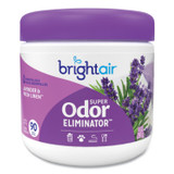 BRIGHT AIR 901325CT Super Odor Eliminator, Lavender and Fresh Linen, Purple, 14 oz Jar, 6/Carton
