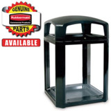 RUBBERMAID COMMERCIAL PROD. FG3975L3BLA Stationary/Moving Collar for Container, Square, 26.25 x 26.25 x 4, Black