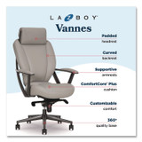 LA-Z-BOY CHAIR COMPANY 60101GRY Vannes Ergonomic Executive Chair, Supports Up to 275 lb, 20.5" to 23.5" Seat Height, Light Gray Seat and Back, Dark Gray Base