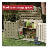 RUBBERMAID 3748 Horizontal Outdoor Storage Shed, 55 x 28 x 36, 20 cu ft, Olive Green/Sandstone