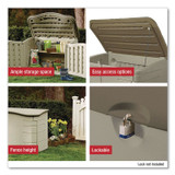 RUBBERMAID 3748 Horizontal Outdoor Storage Shed, 55 x 28 x 36, 20 cu ft, Olive Green/Sandstone