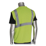 PROTECTIVE INDUSTRIAL PRODUCTS INC PIP 302MVGLYL ANSI Class 2 Hook and Loop Safety Vest, Large, Lime