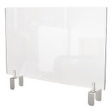 GHENT MANUFACTURING, INC PEC2429A Clear Partition Extender with Attached Clamp, 29 x 3.88 x 24, Thermoplastic Sheeting