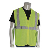 PROTECTIVE INDUSTRIAL PRODUCTS INC PIP 302MVGLYM ANSI Class 2 Hook and Loop Safety Vest, Medium, Lime