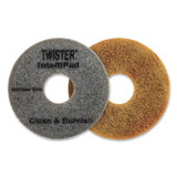 DIVERSEY DD1231448 Twister Floor Pad, 8.86" Diameter, Gray, 2/Pack