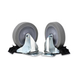 RUBBERMAID COMMERCIAL PROD. FG9W71L1GRAY Caster Kit for Mega BRUTE Mobile Collector, Swivel Mount Plate, 5" Wheel, Black, 2/Set