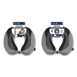 BROOKSTONE BNPM0007 U-Shaped Memory Foam Travel Pillow, One Size Fits Most, 12.6 x 3.74 x 12.2, Gray/Black