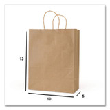 INTEGRATED BAGGING SYSTEMS Inteplast Group KRFTW10513 Get Reddi Paper Bags, Pixie Size, 60# Basis Weight, Twisted Rope Handles, 10" x 5" x 13", Brown, 250/Carton