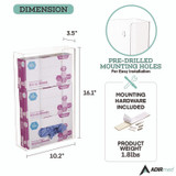 ADIRMED I90203 Acrylic Glove Dispenser, Triple Box Capacity, 10.2 x 3.5 x 16.1, Clear