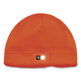 TENACIOUS HOLDINGS, INC. ergodyne® 16791 N-Ferno 6801 Winter Skull Cap with LED Rechargeable Light, Fleece, One Size Fits Most, Orange