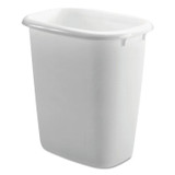 RUBBERMAID 2958WHICT Open-Top Wastebasket, 14.4 qt, Plastic, White, 6/Carton