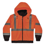 TENACIOUS HOLDINGS, INC. ergodyne® 24461 GloWear 8379 Class 3 Hi-Vis Fleece Lined Bomber Jacket, X-Small, Orange