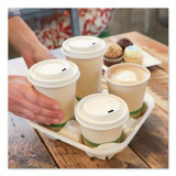 WORLD CENTRIC CULFB12GNLF Fiber Lids for Cups, Fits 10 to 20 oz Hot Cups, Natural, 1,000/Carton