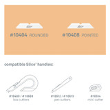 SLICE, INC. 10404 Safety Box Cutter Blades, Rounded Tip, Ceramic Zirconium Oxide, 4/Pack