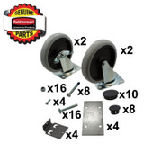 RUBBERMAID COMMERCIAL PROD. FG3317L1BLA 5-Inch Swivel and Rigid Plate Caster Kit with Hardware, Gray