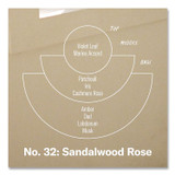 P.F. CANDLE CO. SC32 Sandalwood Rose Soy Candle, 40 to 50 Hours Burn Time, 2.9" d x 3.5" h, 7.2 oz, Amber