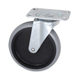 RUBBERMAID COMMERCIAL PROD. FG4501L20000 Replacement Bayonet-Stem Swivel Casters, Swivel Mount Plate, 5" Soft Rubber Wheel, Black