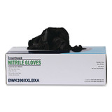 BOARDWALK 396XXLBXA 396 Series Disposable General-Purpose Nitrile Gloves, Powder-Free, XX-Large, 4.4 mil Thick, 9.5" Long, Black, 100/Box