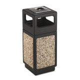SAFCO PRODUCTS 9470NC Canmeleon Aggregate Panel Receptacles, 15 gal, Polyethylene/Stainless Steel, Black