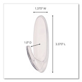 3M/COMMERCIAL TAPE DIV. Command™ 17093CLRES Large Clear Hooks, Plastic, Supports 4 lb