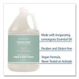 DIVERSIFIED HOSPITALITY SOLUTIONS, LTD. 002294EA Terra Pure Body Wash Gallon, Green Tea Lemongrass Scent, 1 gal Bottle